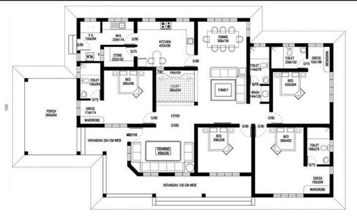 kerala 4 bed room house plans